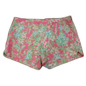 Lilly Pulitzer Adie Women's Pink Green Floral Shorts Southern Charm Size 14